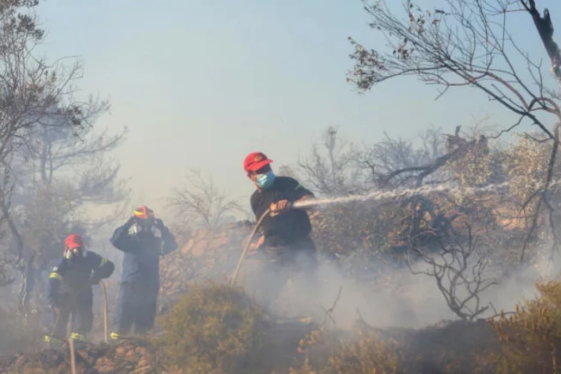 Πυρκαγιά σε ελαιώνα στον Ρέντη δίπλα στη Θηβών